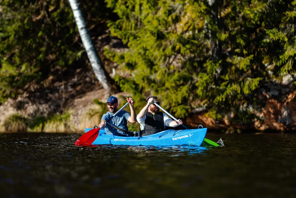 Sigulda adventures Boating on the Gauja River blue