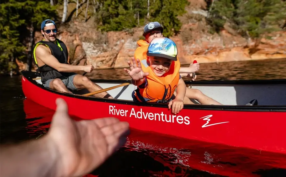 Sigulda adventures Boating on the Gauja River kid
