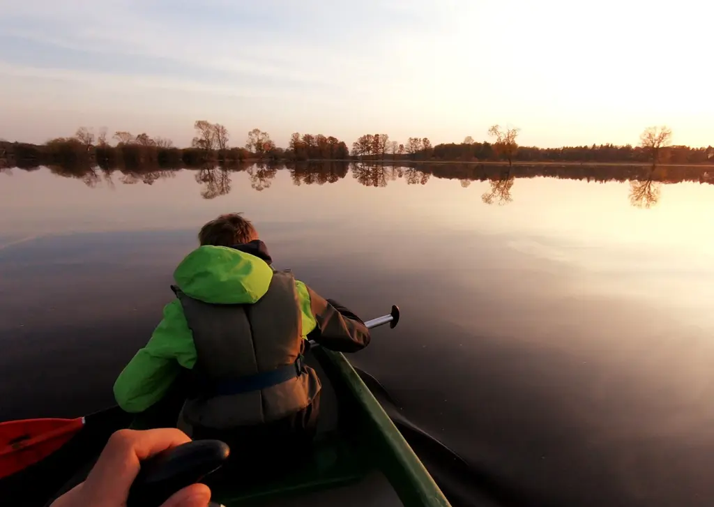 Soomaa canoeing 5season Estonia flooding sunset