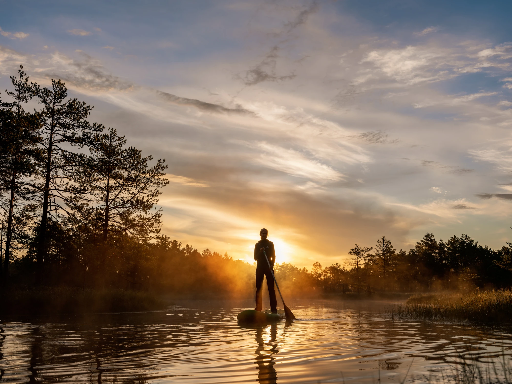 estonian wildnest resort sup bog nature paddleboard