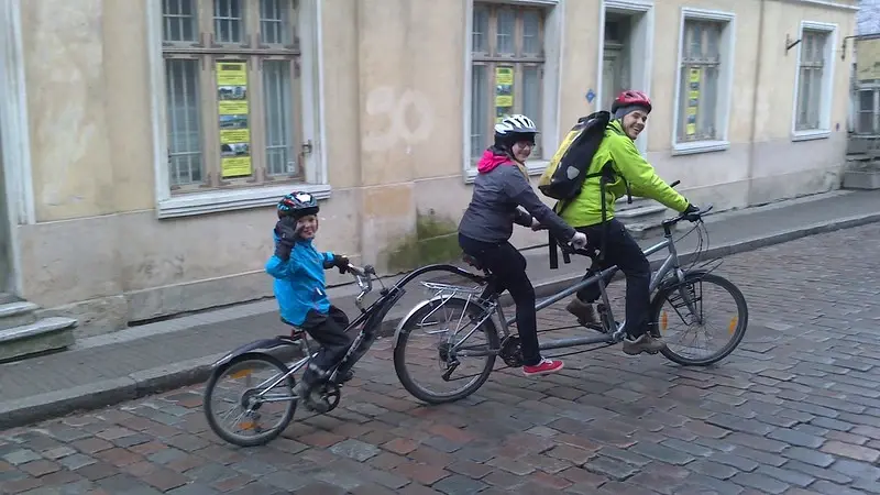city bike cycle family islands estonia nature