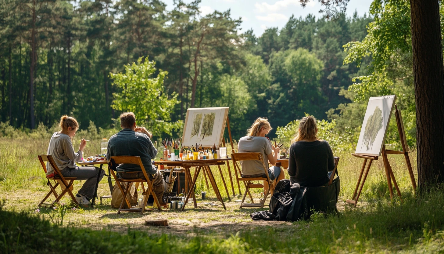 apple garden silajani manor plein air painting group