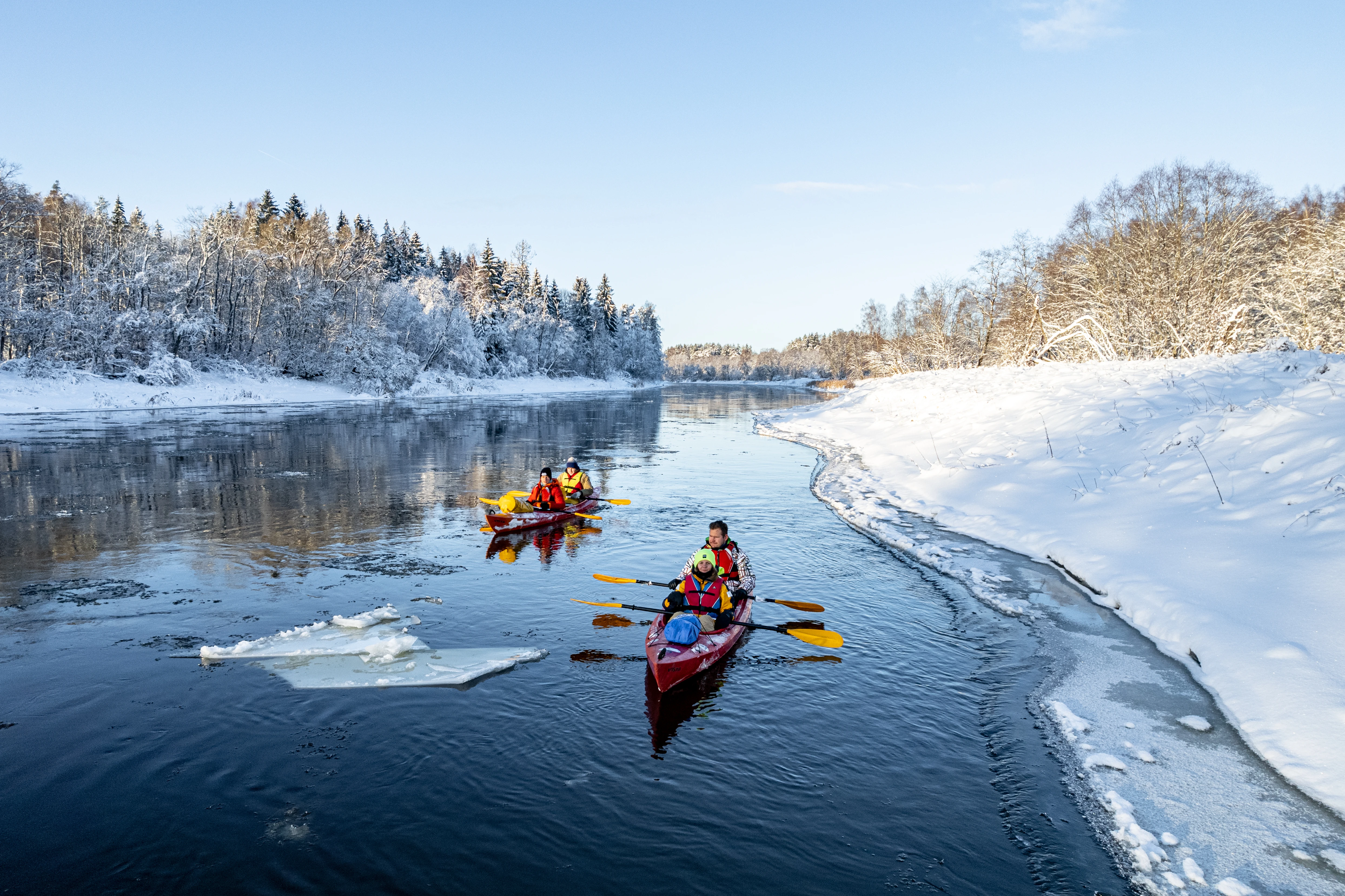 movement spontaneous winter kayaking