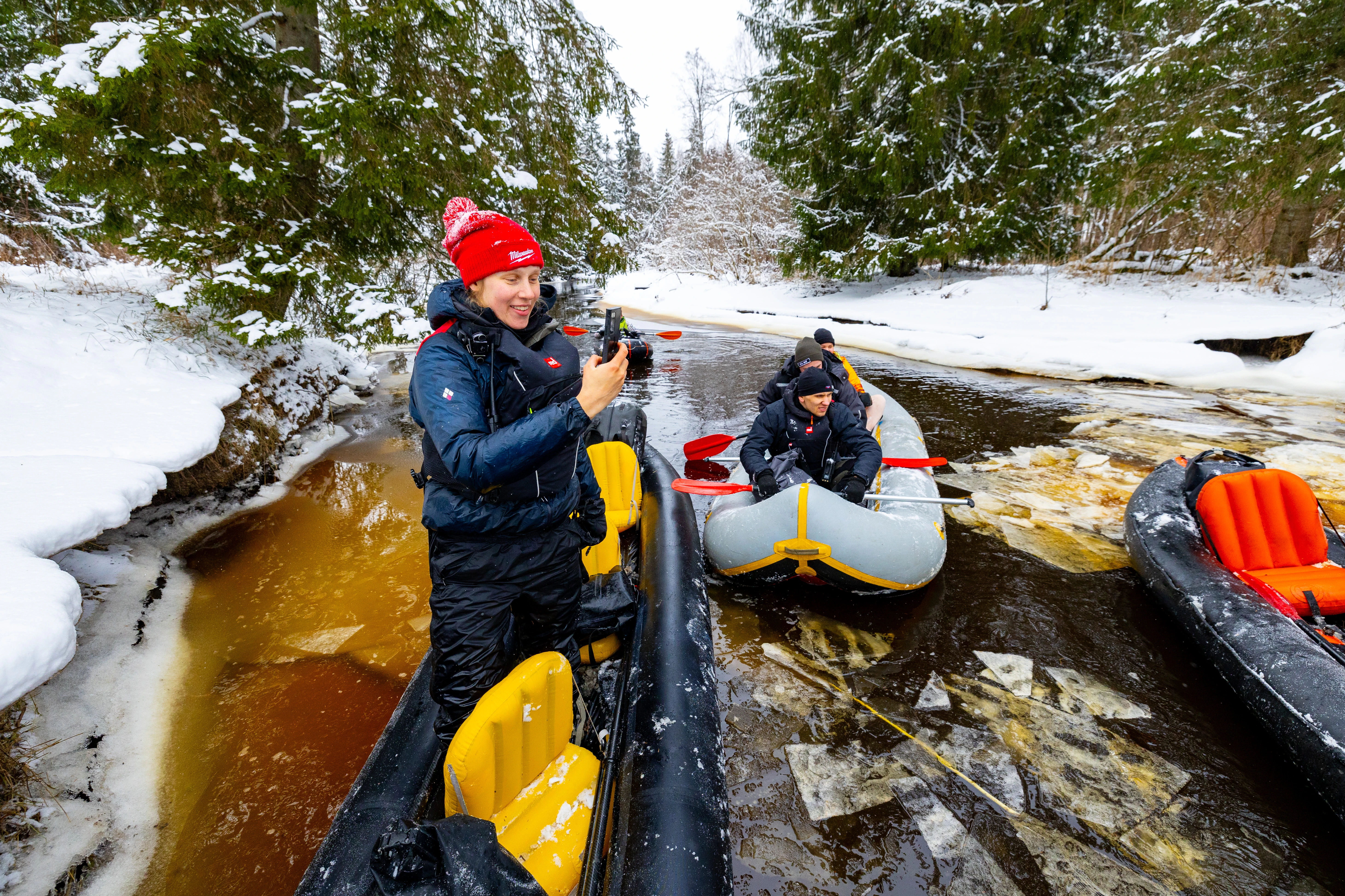 movement spontaneous winter packrafting latvia