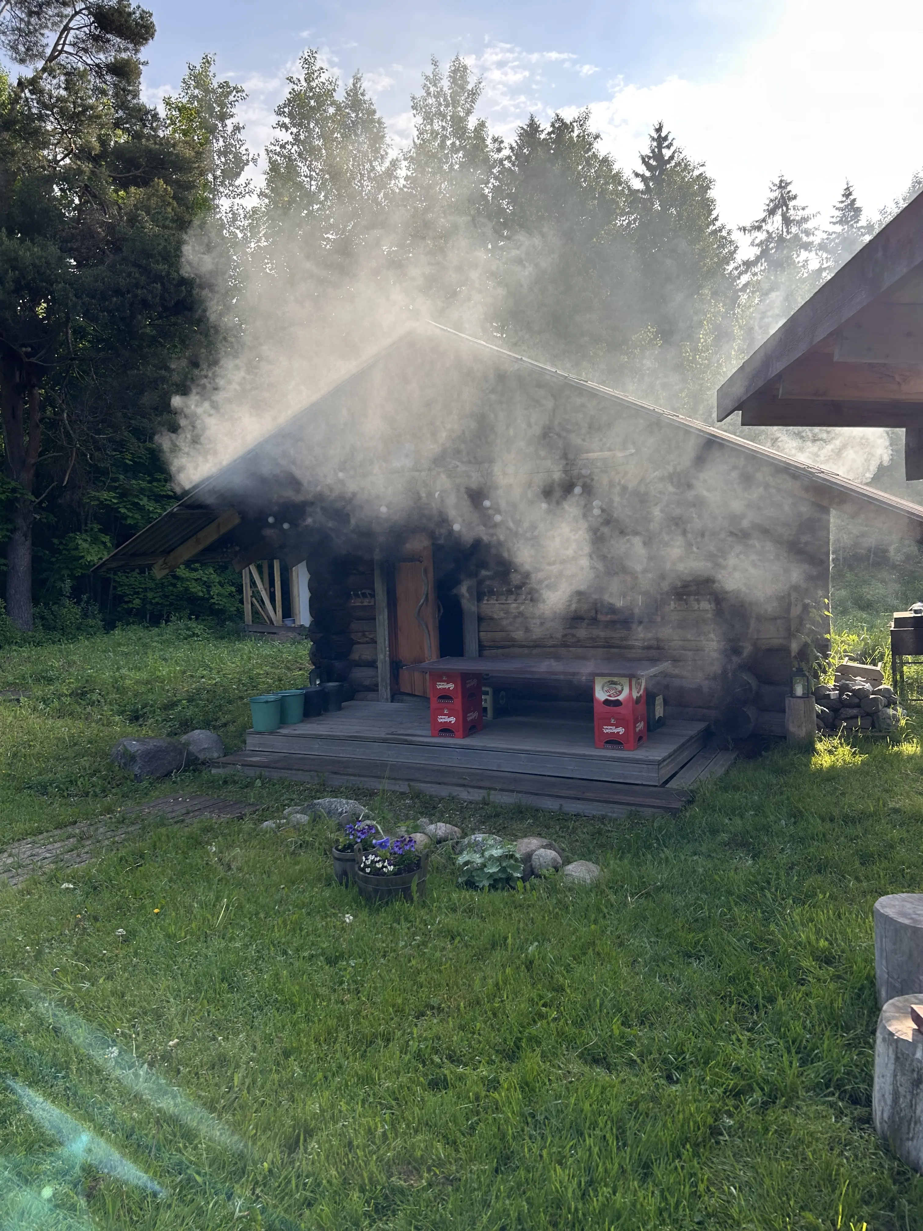 Estonia smoke sauna Jantsu guided ritual heating proccess